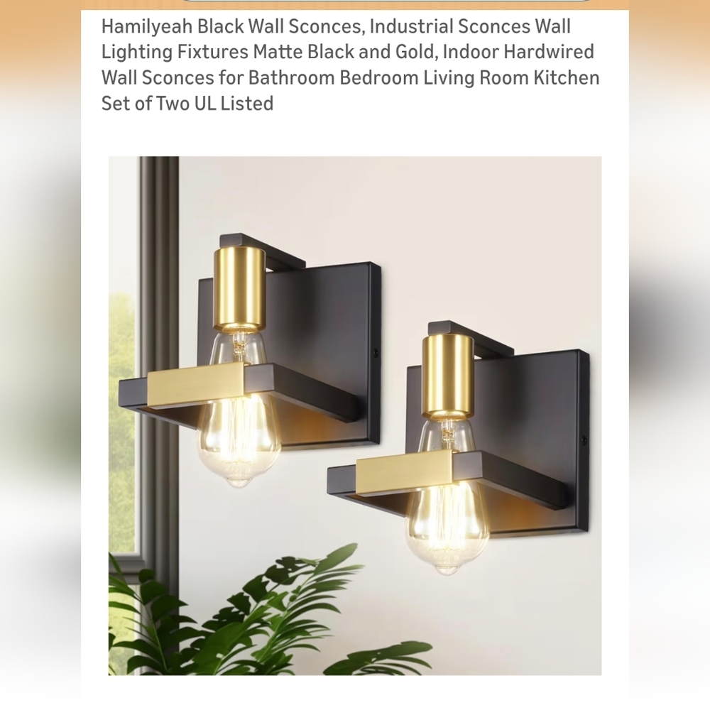Black and Gold Modern Wall Sconces